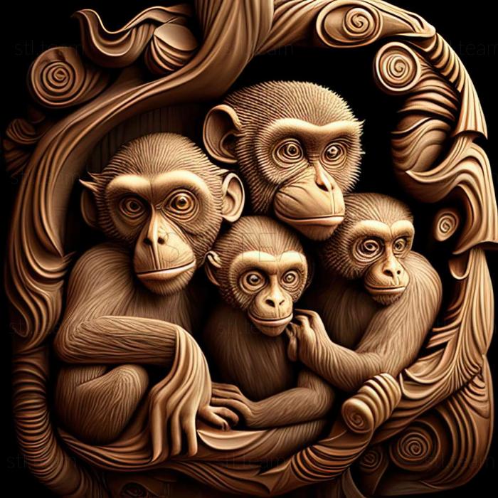 3D model Monkeys (STL)